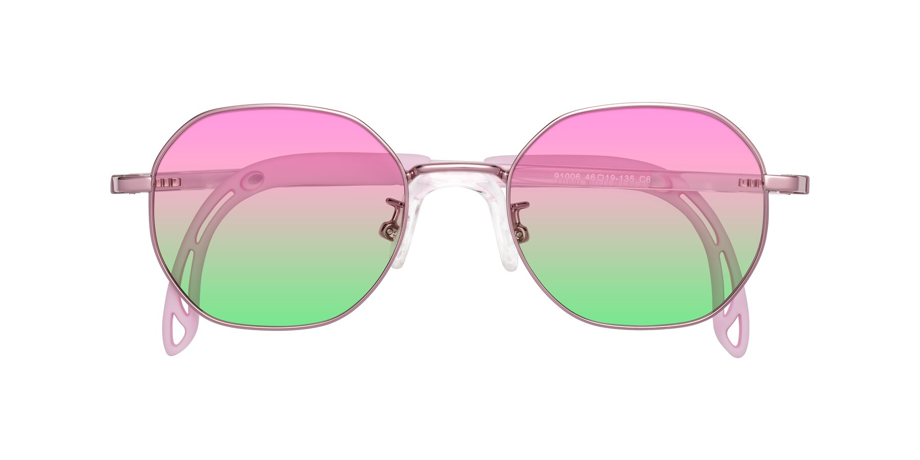 Folded Front of Esther in Artist Pink with Pink / Green Gradient Lenses