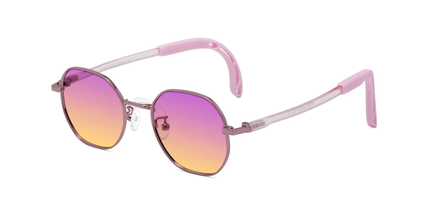 Angle of Esther in Artist Pink with Purple / Yellow Gradient Lenses