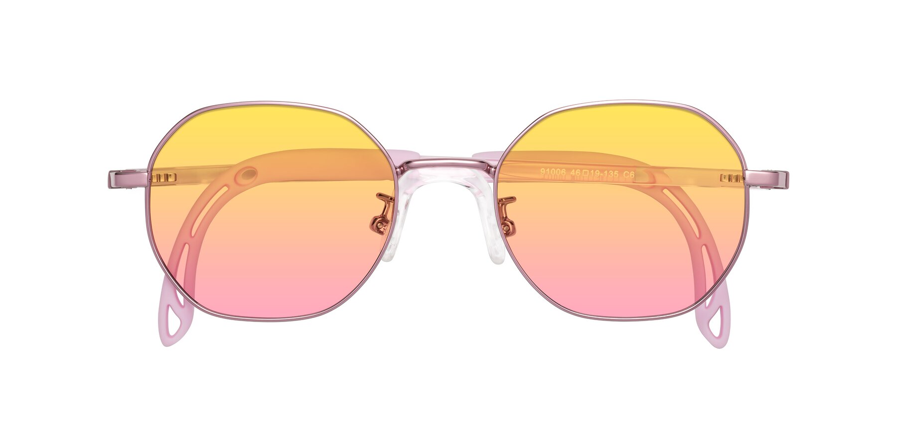 Folded Front of Esther in Artist Pink with Yellow / Pink Gradient Lenses