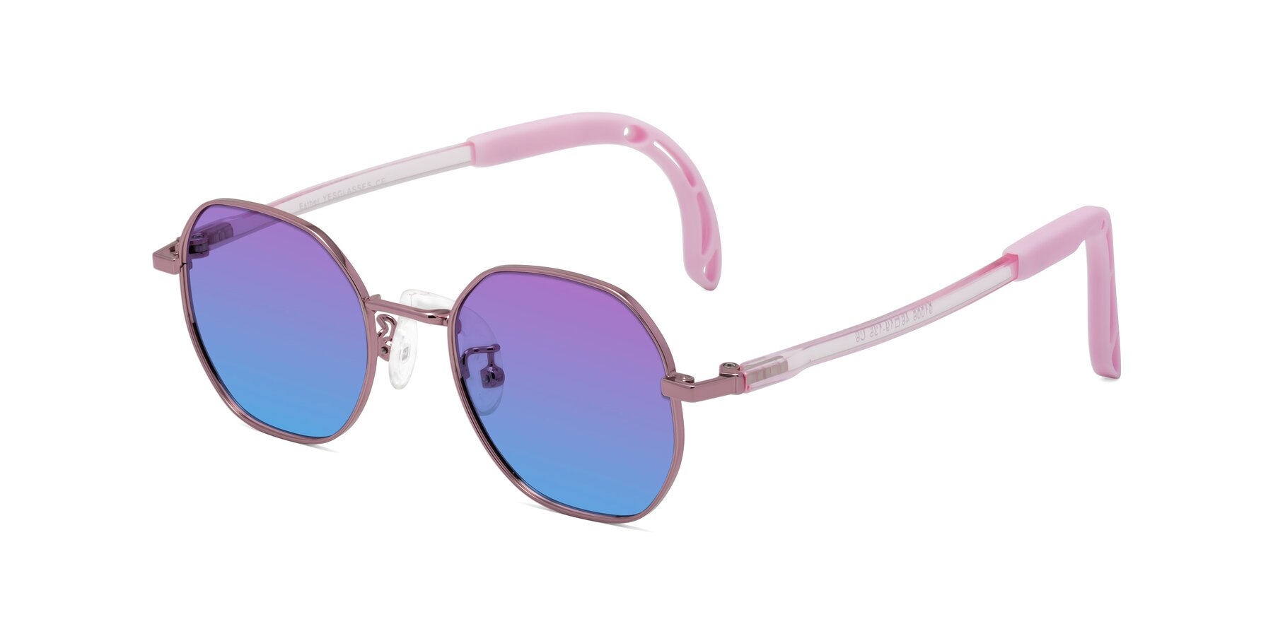 Angle of Esther in Artist Pink with Purple / Blue Gradient Lenses