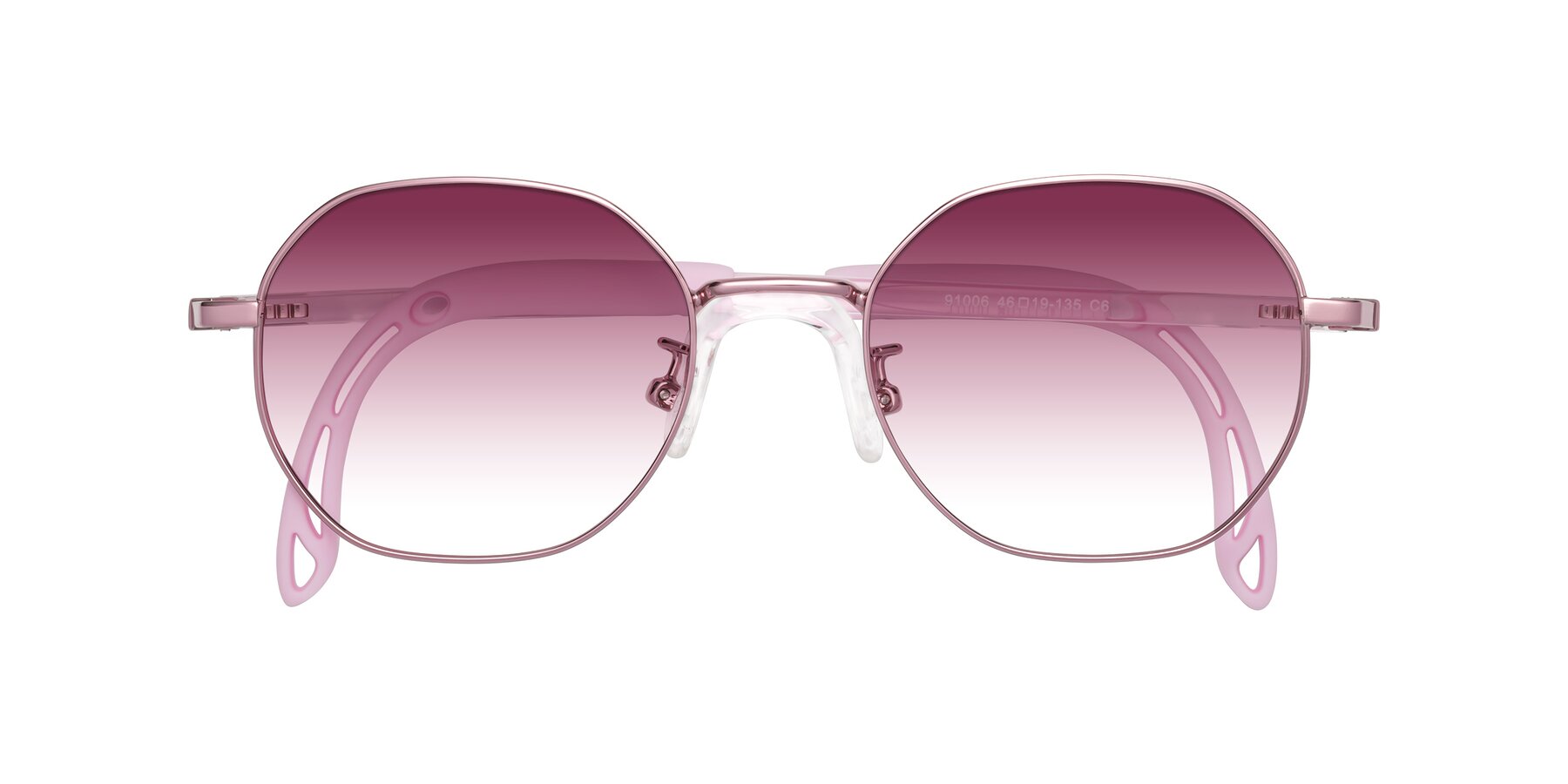 Folded Front of Esther in Artist Pink with Wine Gradient Lenses