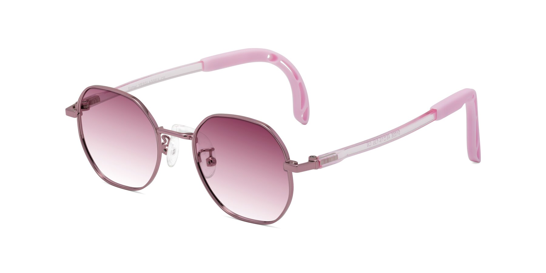 Angle of Esther in Artist Pink with Wine Gradient Lenses