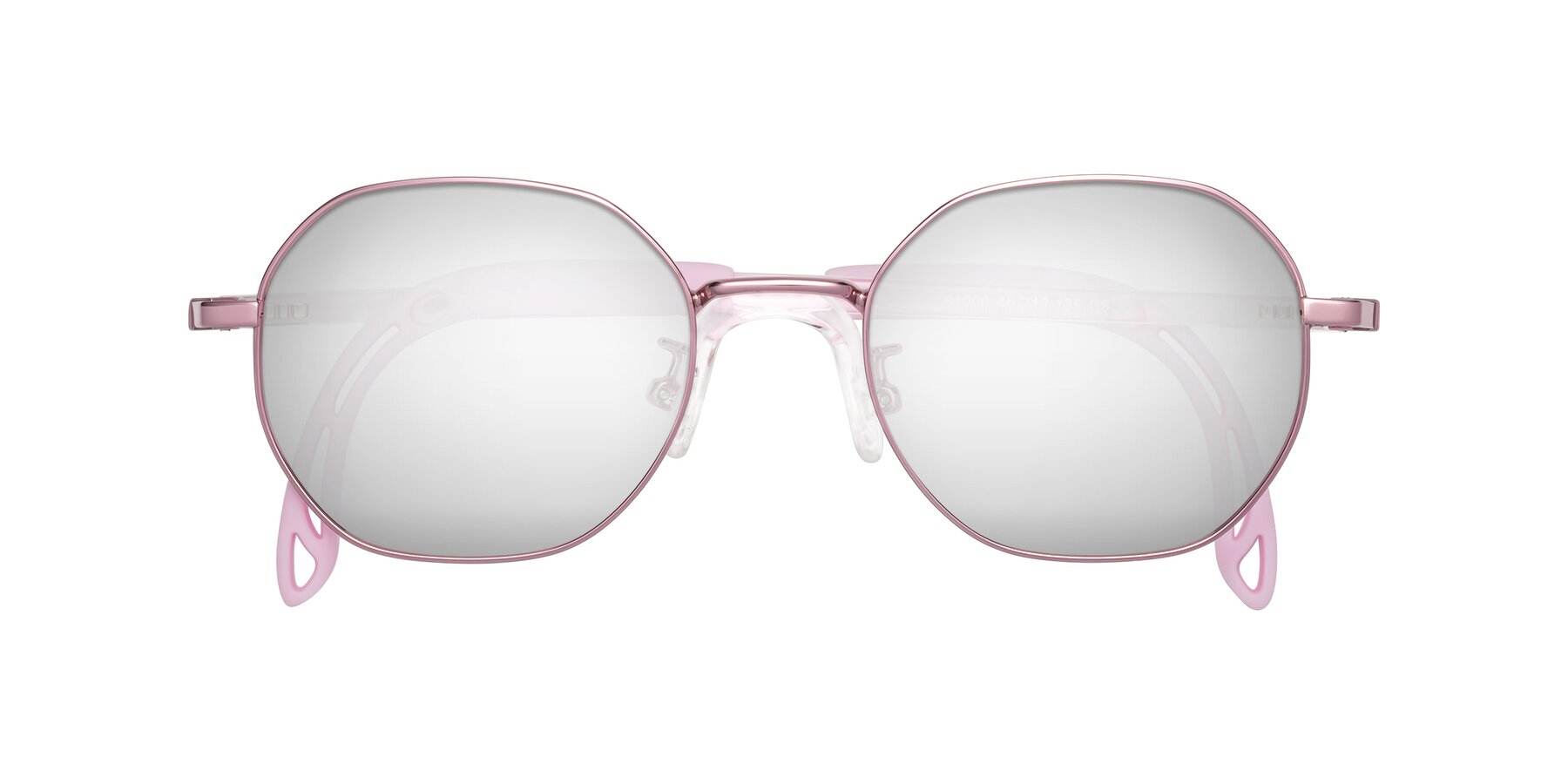 Folded Front of Esther in Artist Pink with Silver Mirrored Lenses