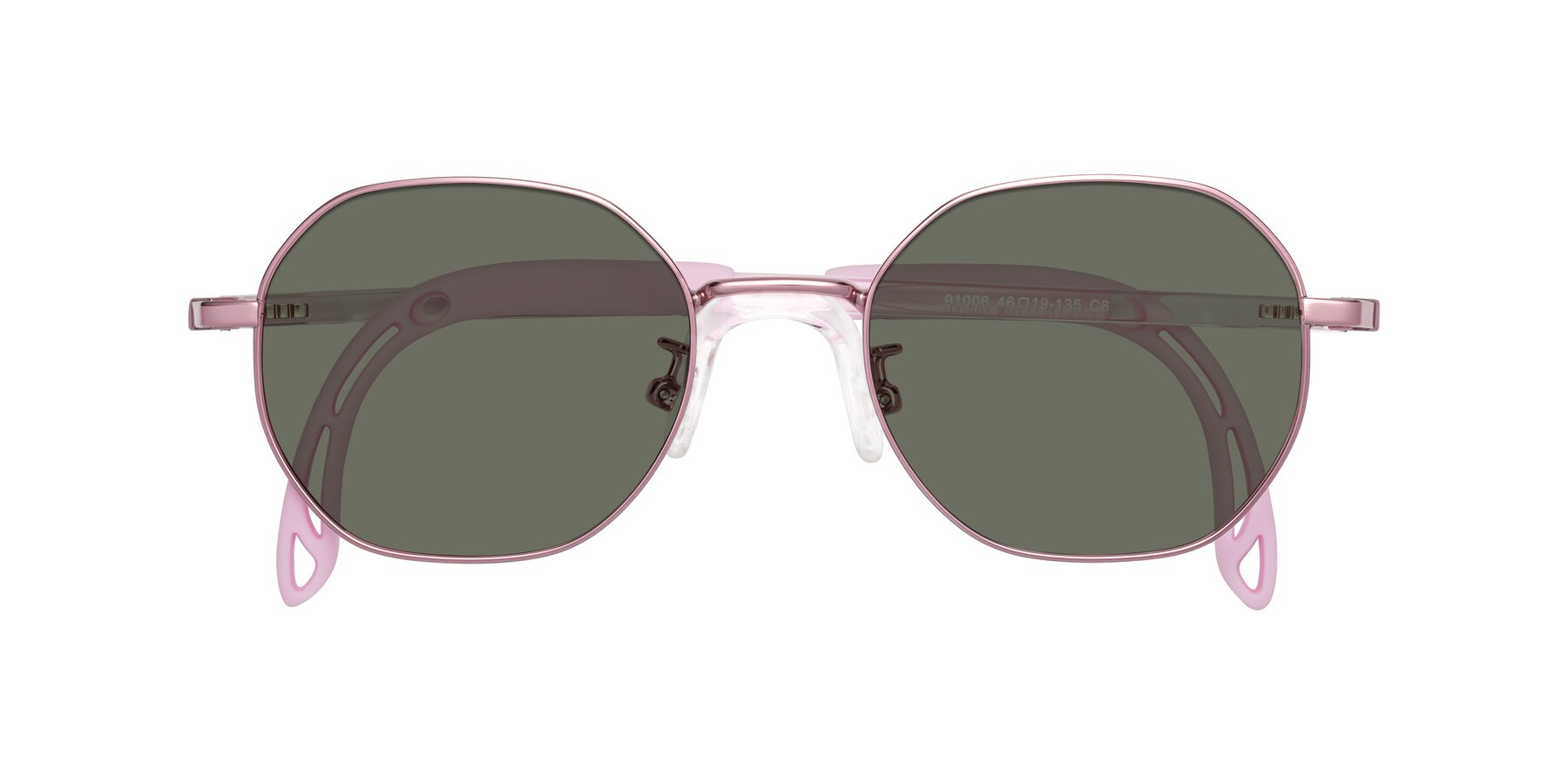 Folded Front of Esther in Artist Pink with Gray Polarized Lenses