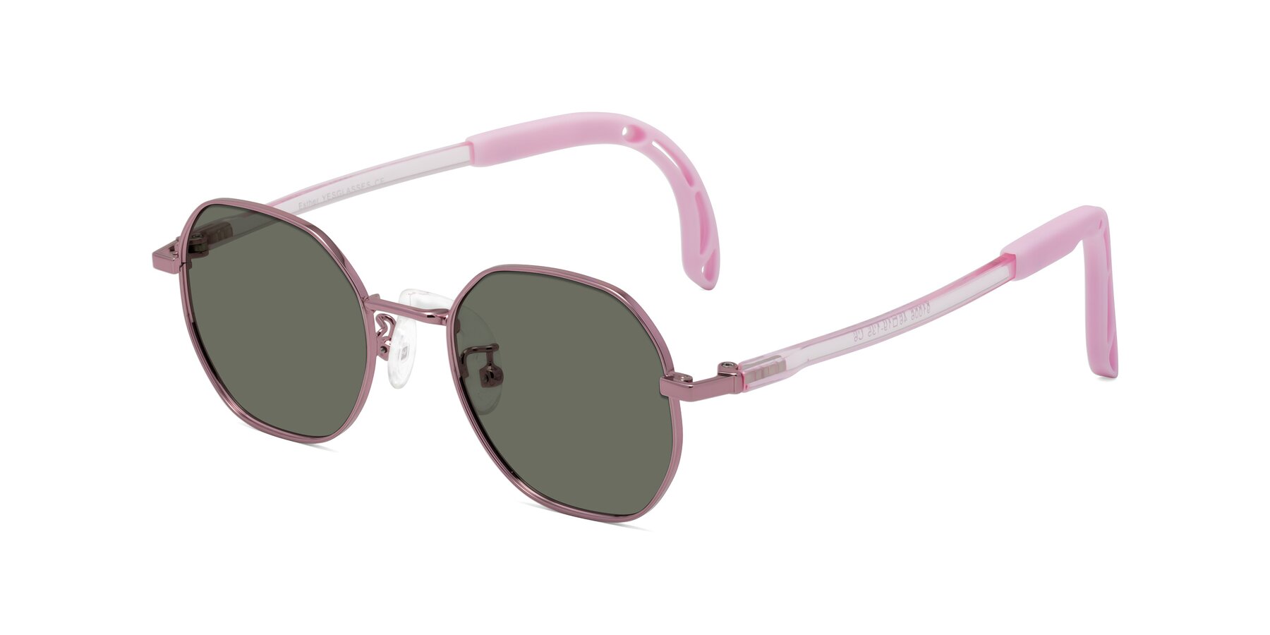 Angle of Esther in Artist Pink with Gray Polarized Lenses