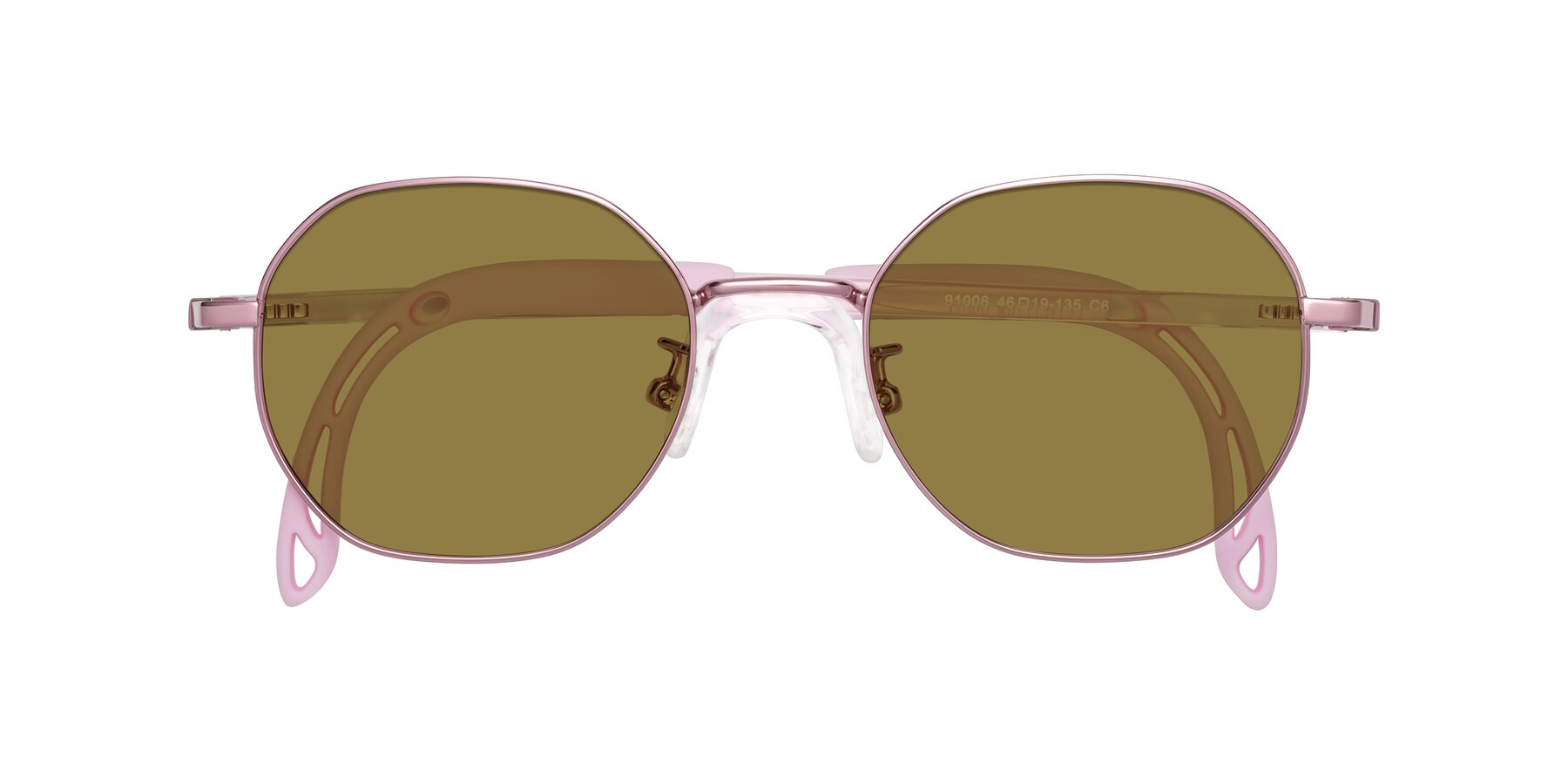 Folded Front of Esther in Artist Pink with Brown Polarized Lenses