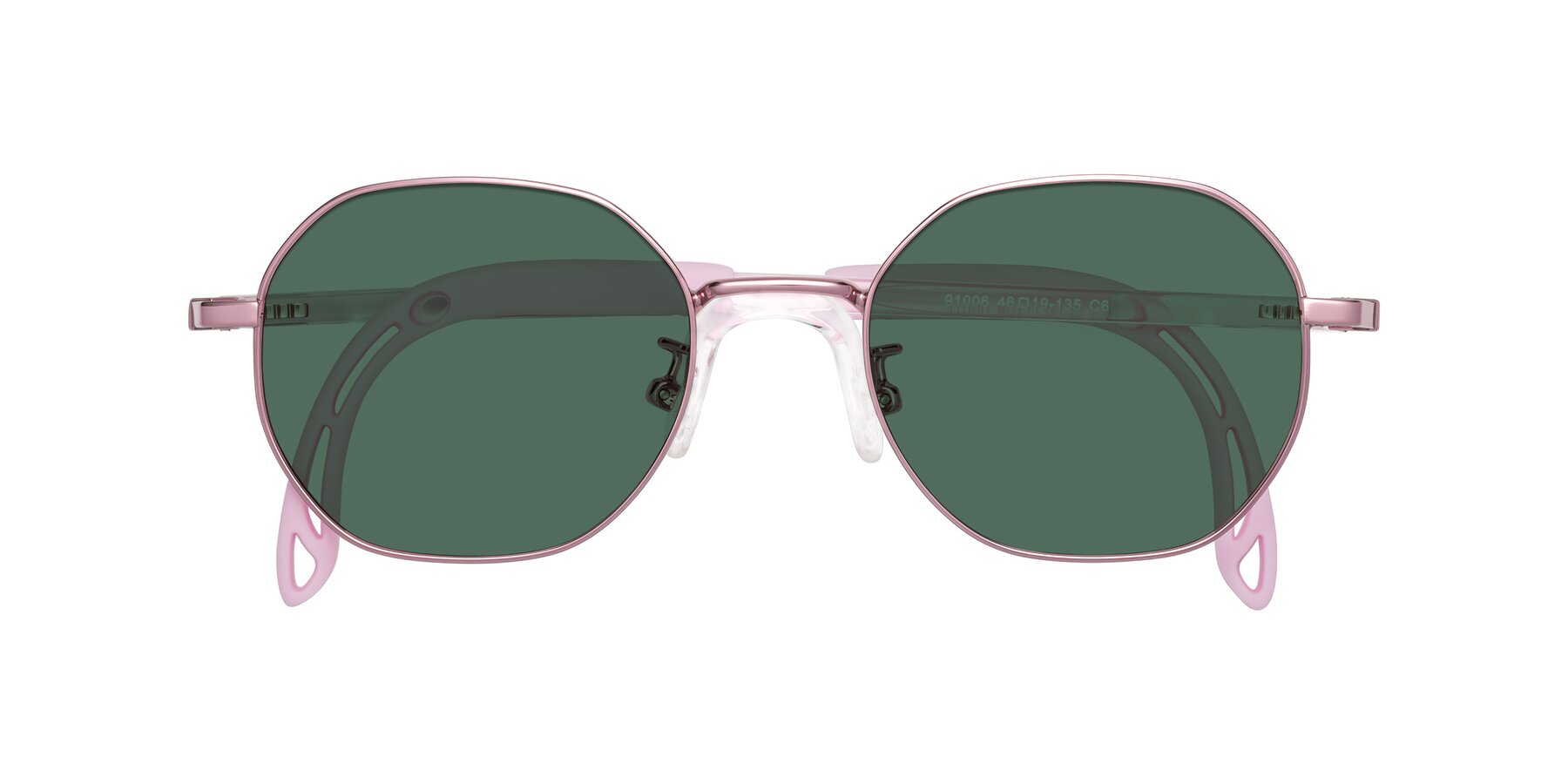 Folded Front of Esther in Artist Pink with Green Polarized Lenses