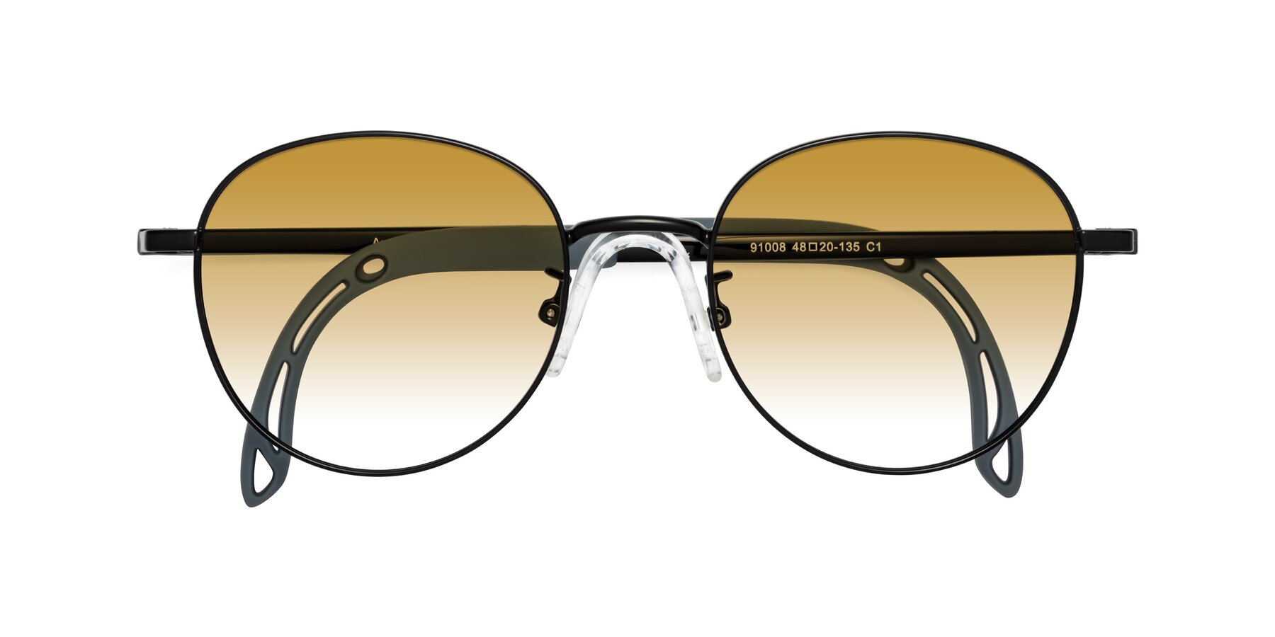 Folded Front of Ann in Ninja Black with Champagne Gradient Lenses