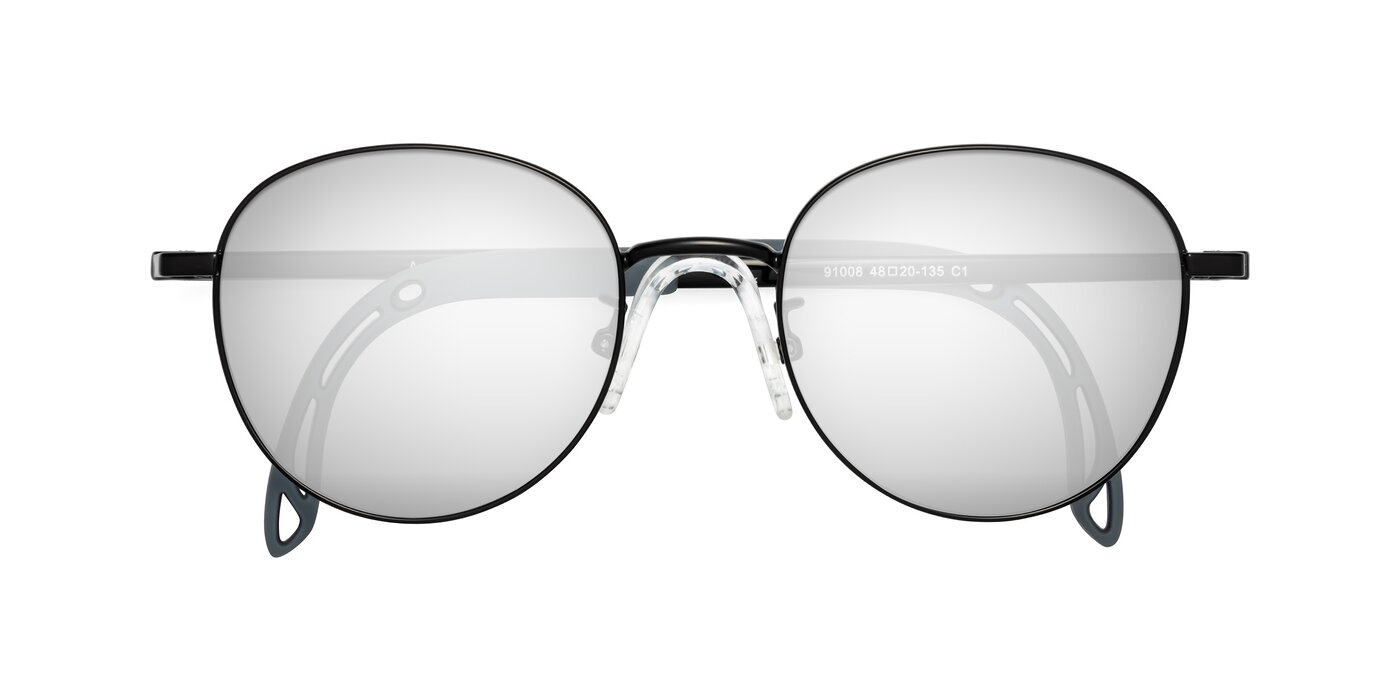 Ann - Ninja Black Flash Mirrored Sunglasses