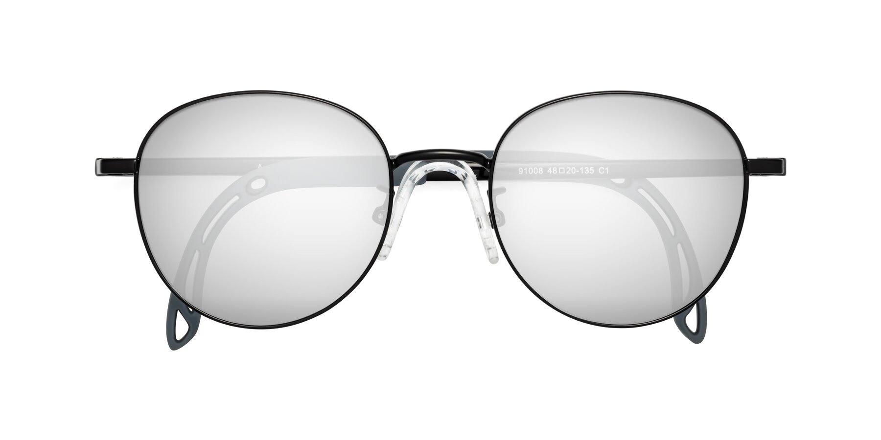 Folded Front of Ann in Ninja Black with Silver Mirrored Lenses