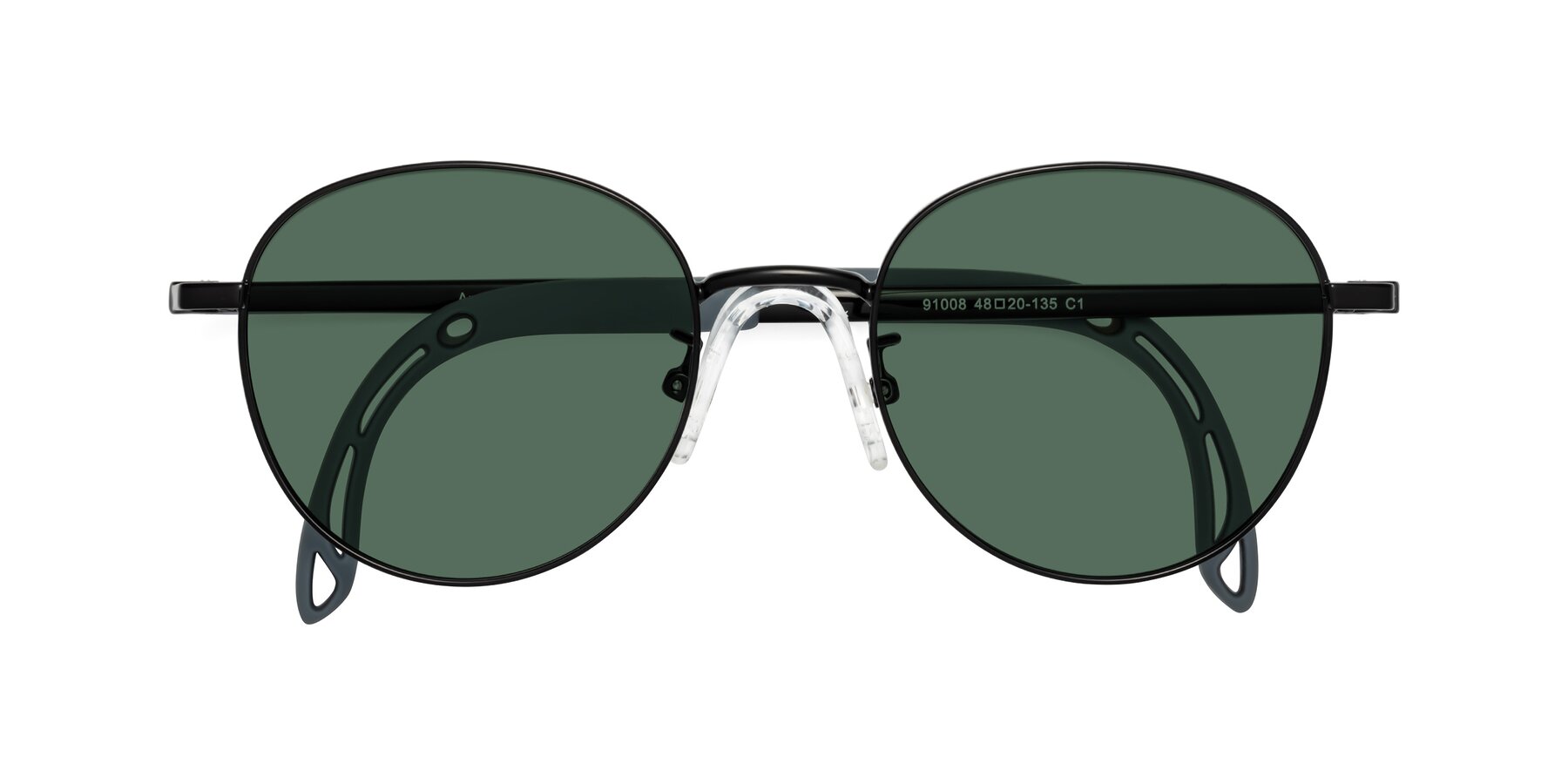 Folded Front of Ann in Ninja Black with Green Polarized Lenses