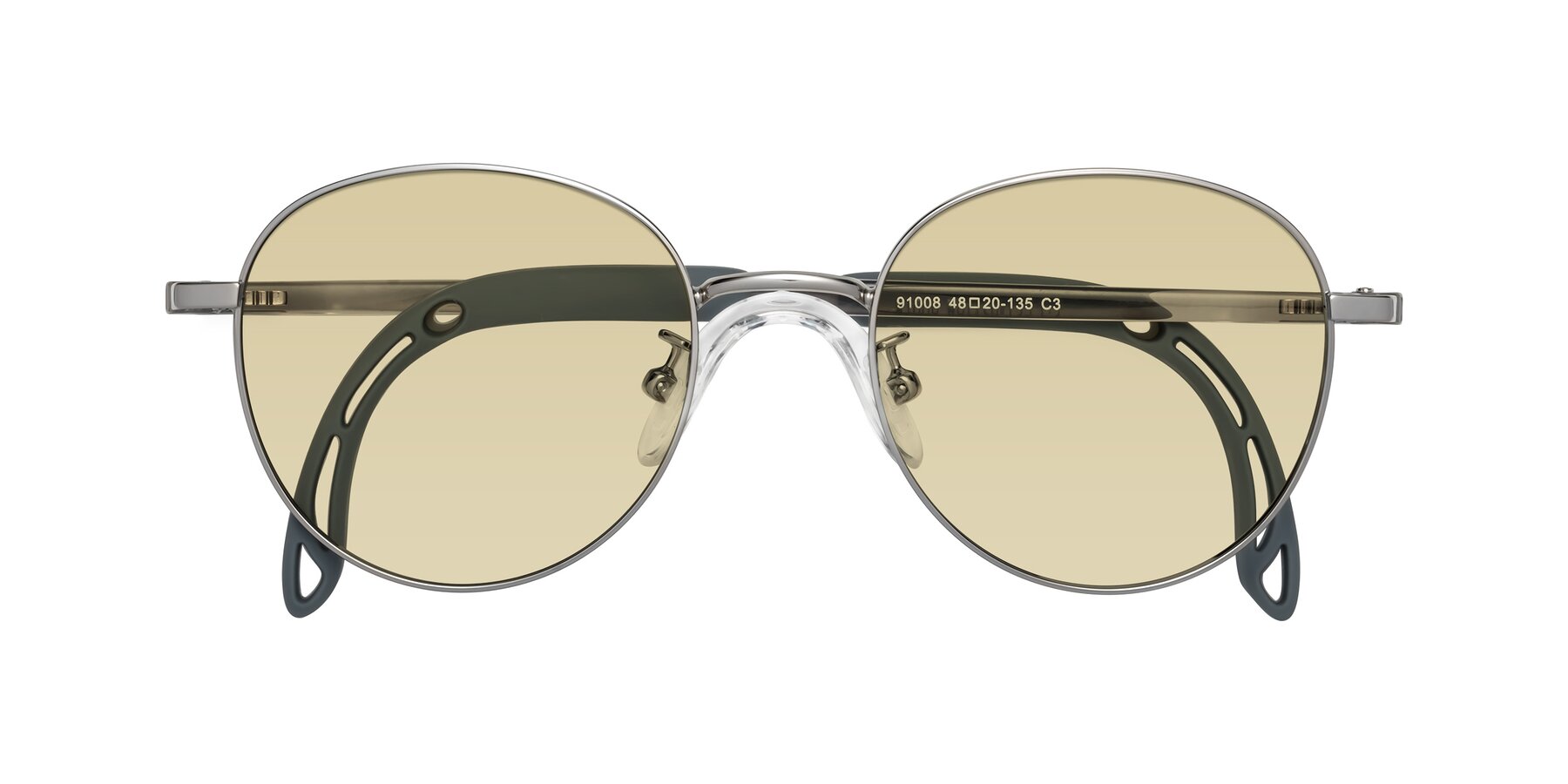 Folded Front of Ann in Knight Silver with Light Champagne Tinted Lenses