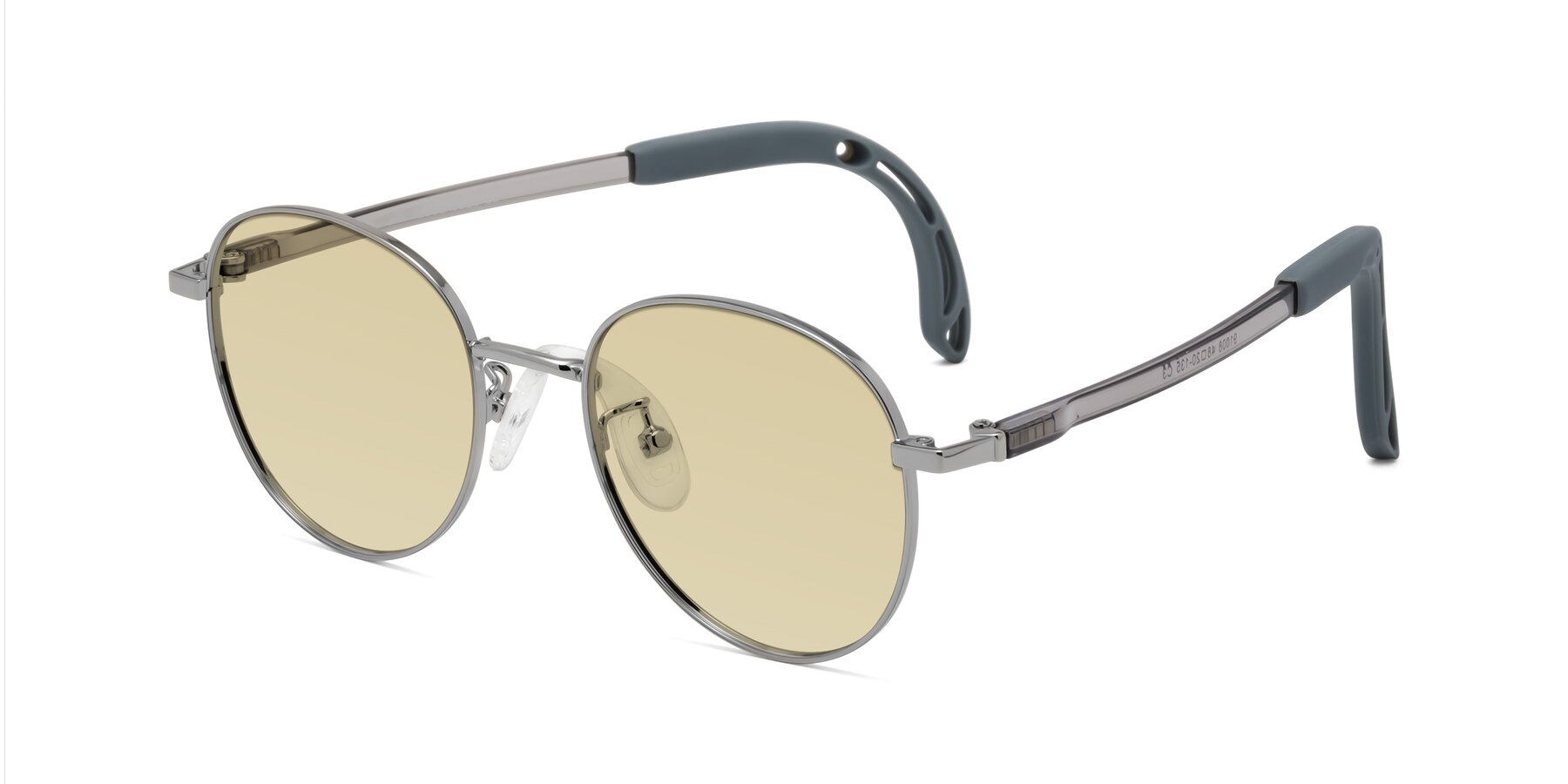 Angle of Ann in Knight Silver with Light Champagne Tinted Lenses