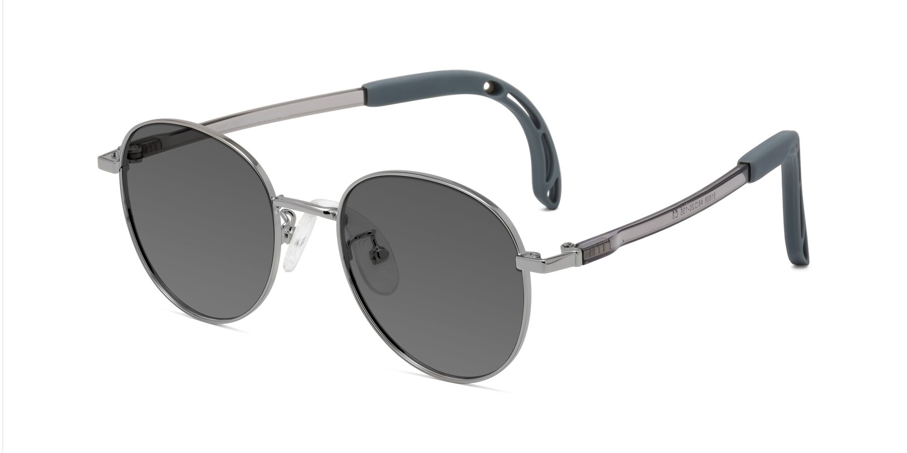 Angle of Ann in Knight Silver with Medium Gray Tinted Lenses