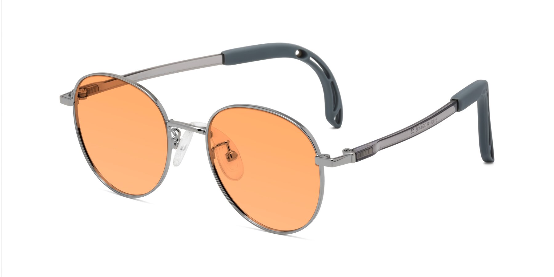 Angle of Ann in Knight Silver with Medium Orange Tinted Lenses