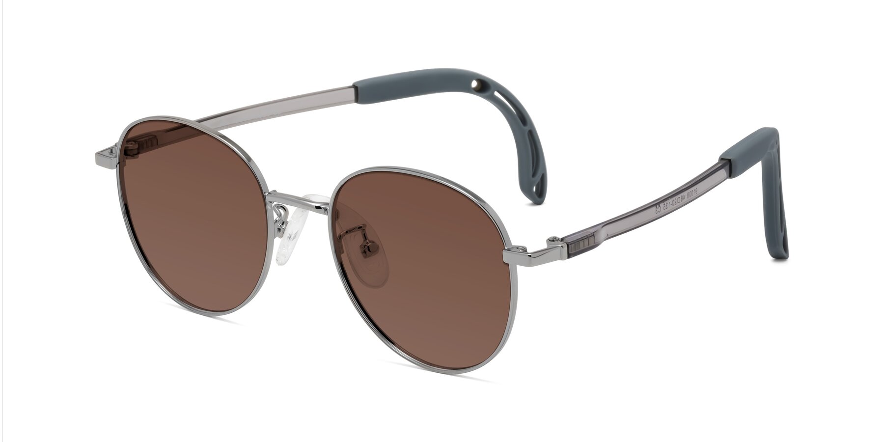 Angle of Ann in Knight Silver with Brown Tinted Lenses