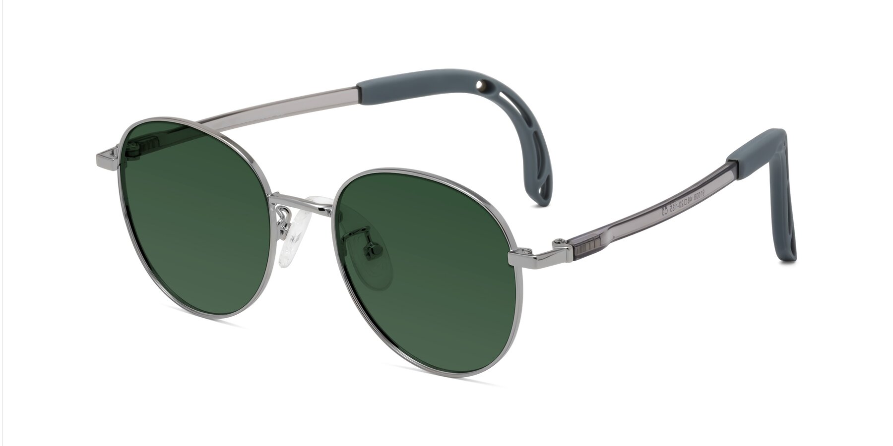 Angle of Ann in Knight Silver with Green Tinted Lenses