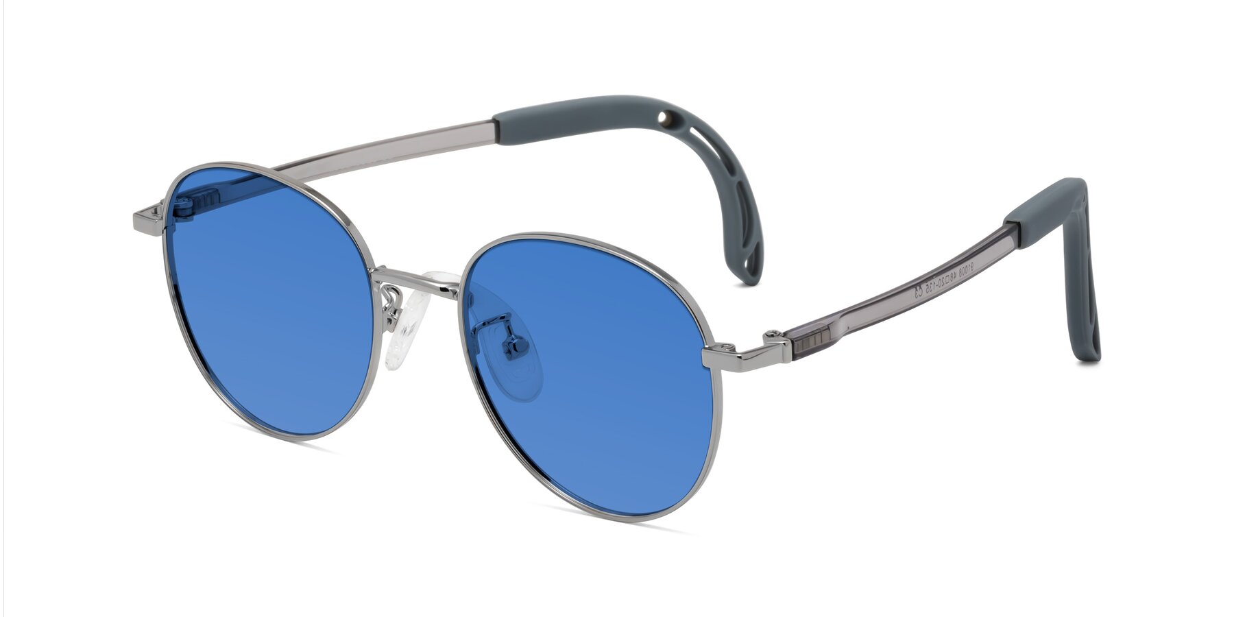 Angle of Ann in Knight Silver with Blue Tinted Lenses