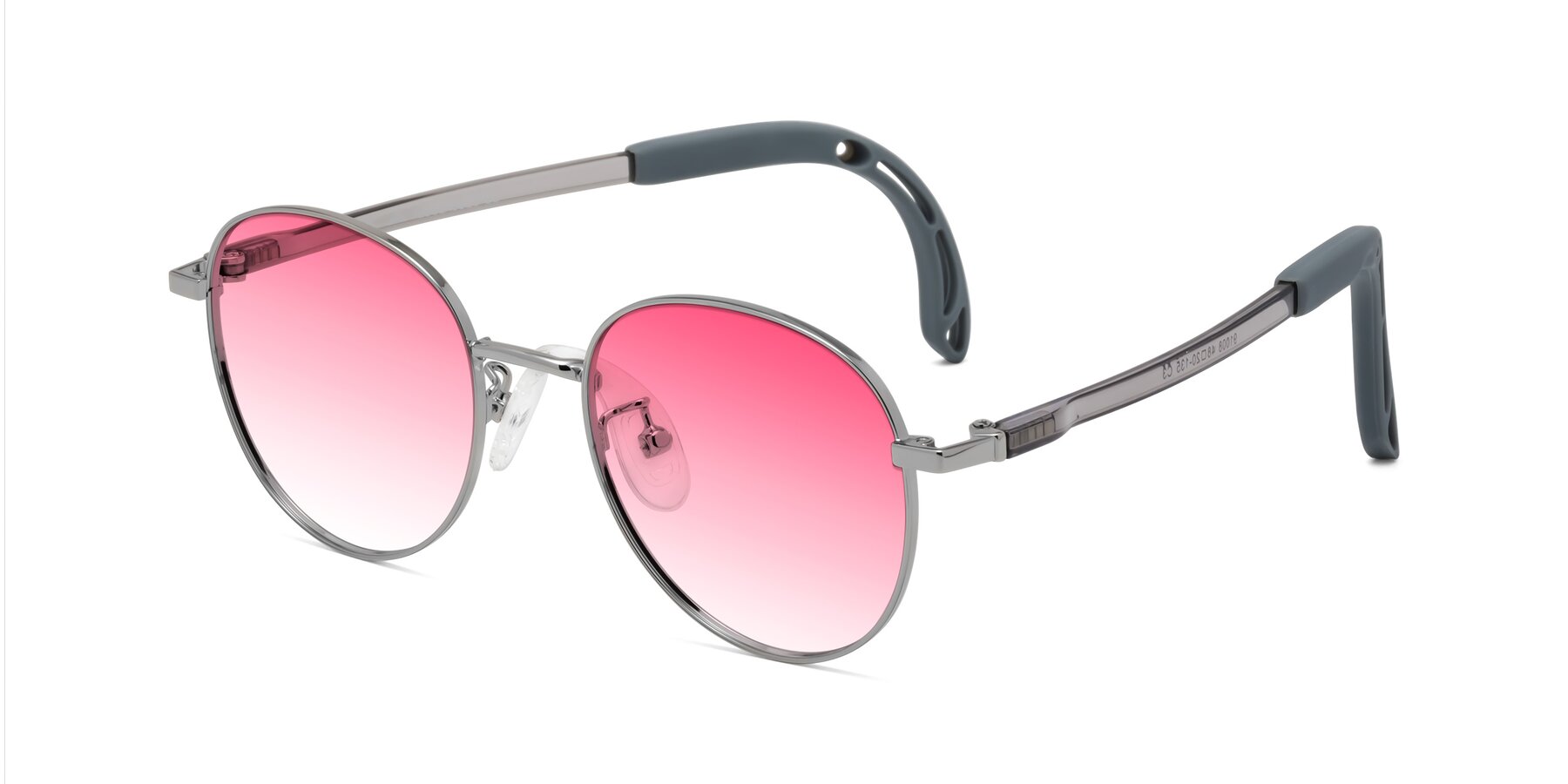 Angle of Ann in Knight Silver with Pink Gradient Lenses