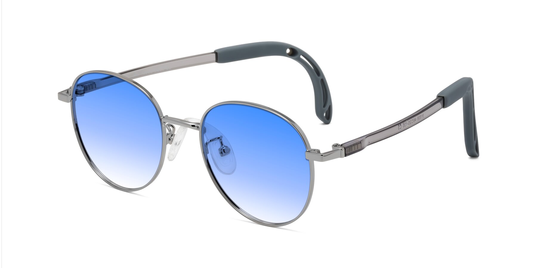 Angle of Ann in Knight Silver with Blue Gradient Lenses