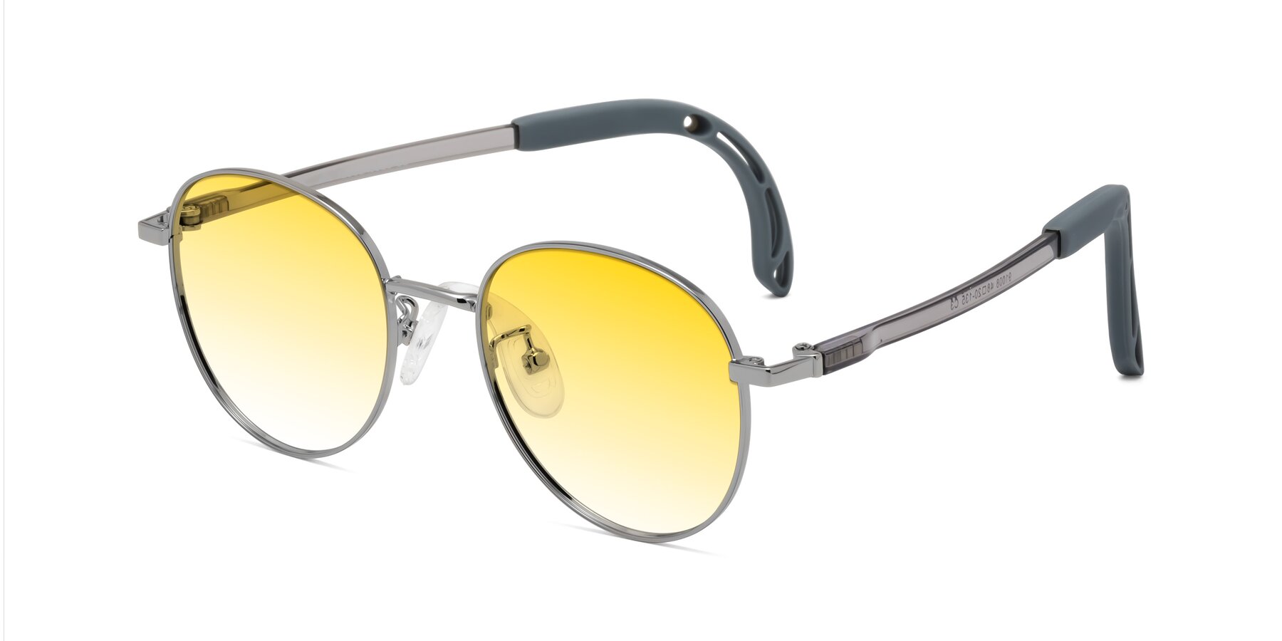 Angle of Ann in Knight Silver with Yellow Gradient Lenses