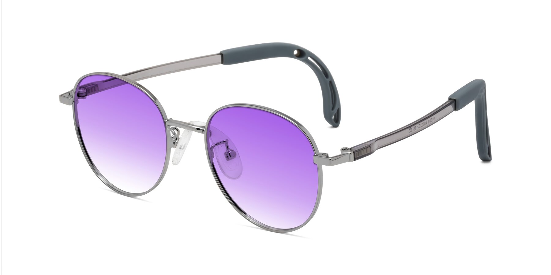 Angle of Ann in Knight Silver with Purple Gradient Lenses