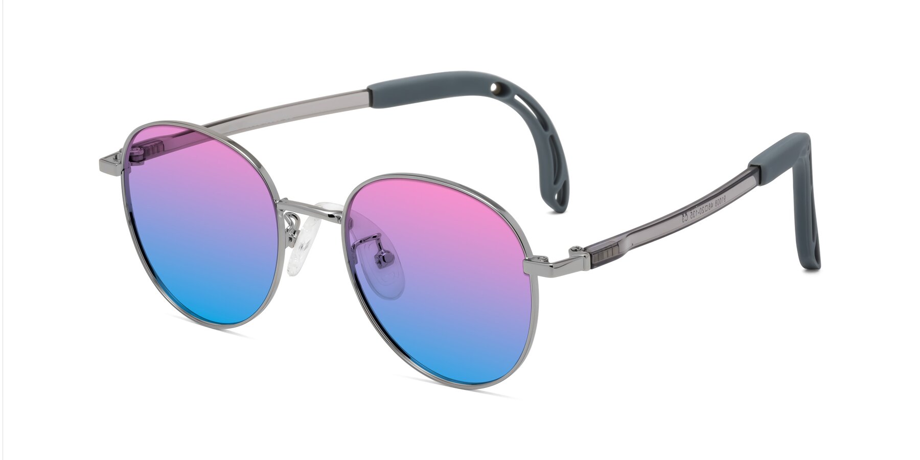 Angle of Ann in Knight Silver with Pink / Blue Gradient Lenses