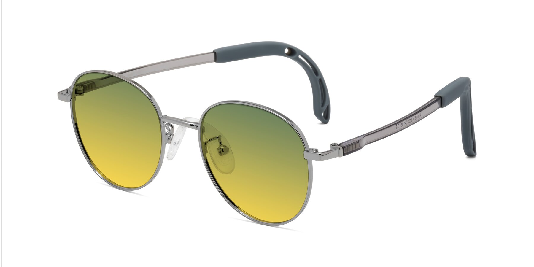 Angle of Ann in Knight Silver with Green / Yellow Gradient Lenses