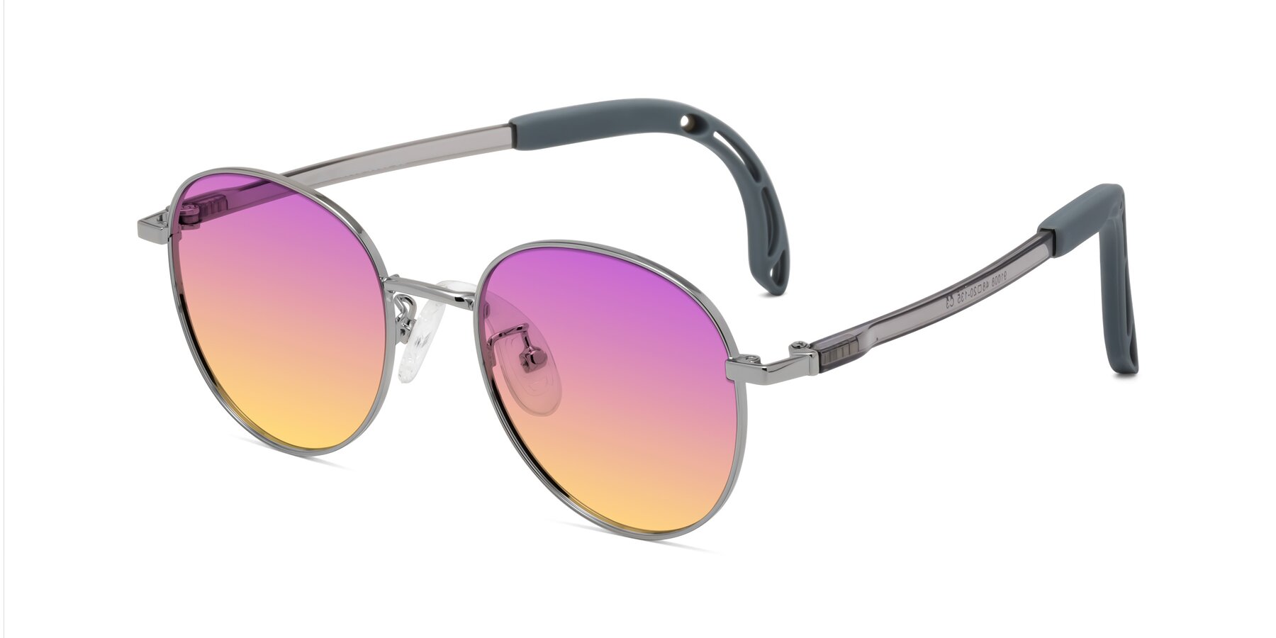 Angle of Ann in Knight Silver with Purple / Yellow Gradient Lenses