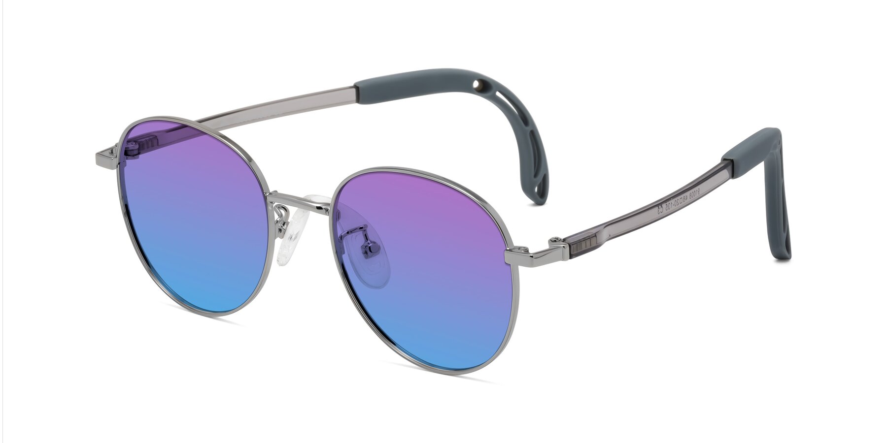 Angle of Ann in Knight Silver with Purple / Blue Gradient Lenses