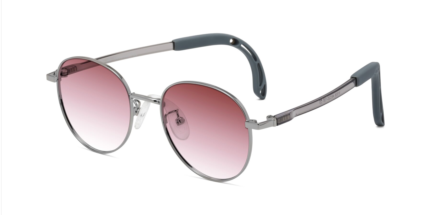 Angle of Ann in Knight Silver with Garnet Gradient Lenses