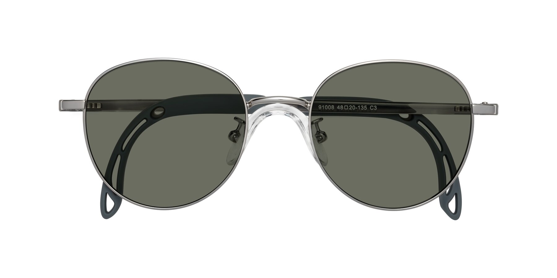 Folded Front of Ann in Knight Silver with Gray Polarized Lenses