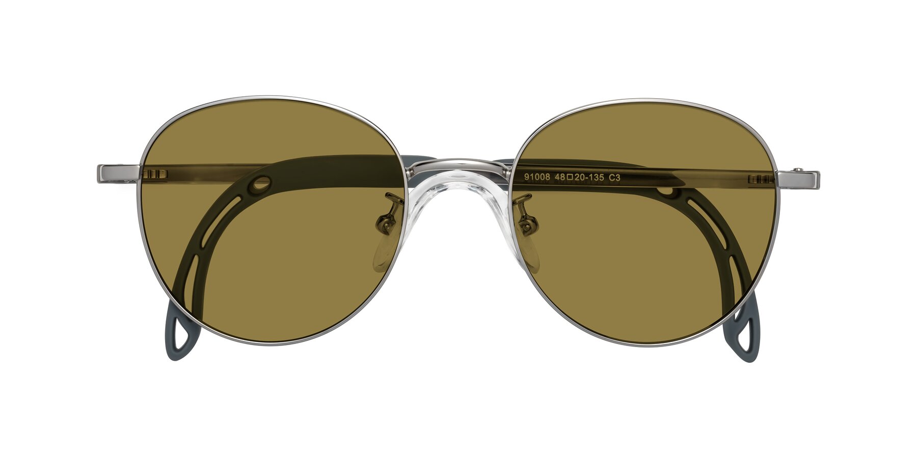 Folded Front of Ann in Knight Silver with Brown Polarized Lenses