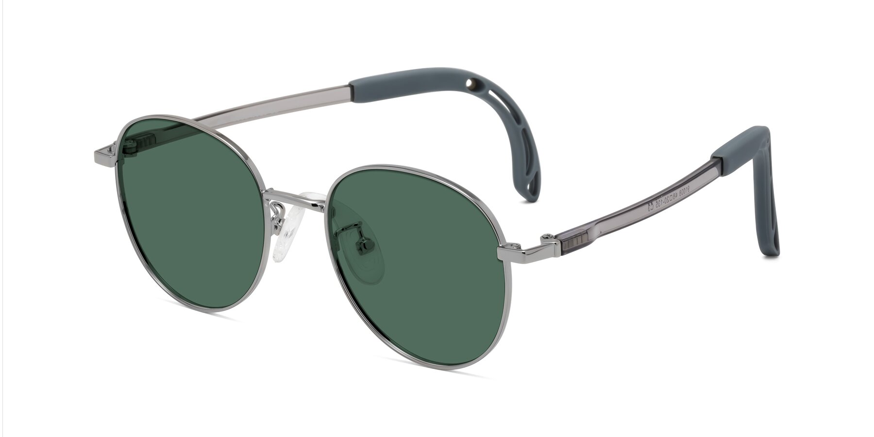 Angle of Ann in Knight Silver with Green Polarized Lenses