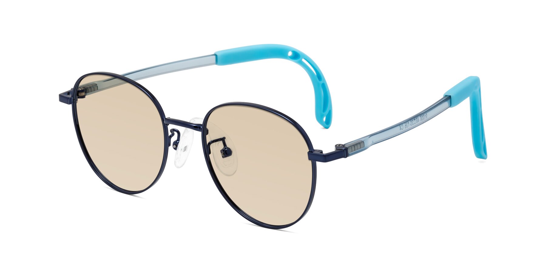 Angle of Ann in Sailor Blue with Light Brown Tinted Lenses