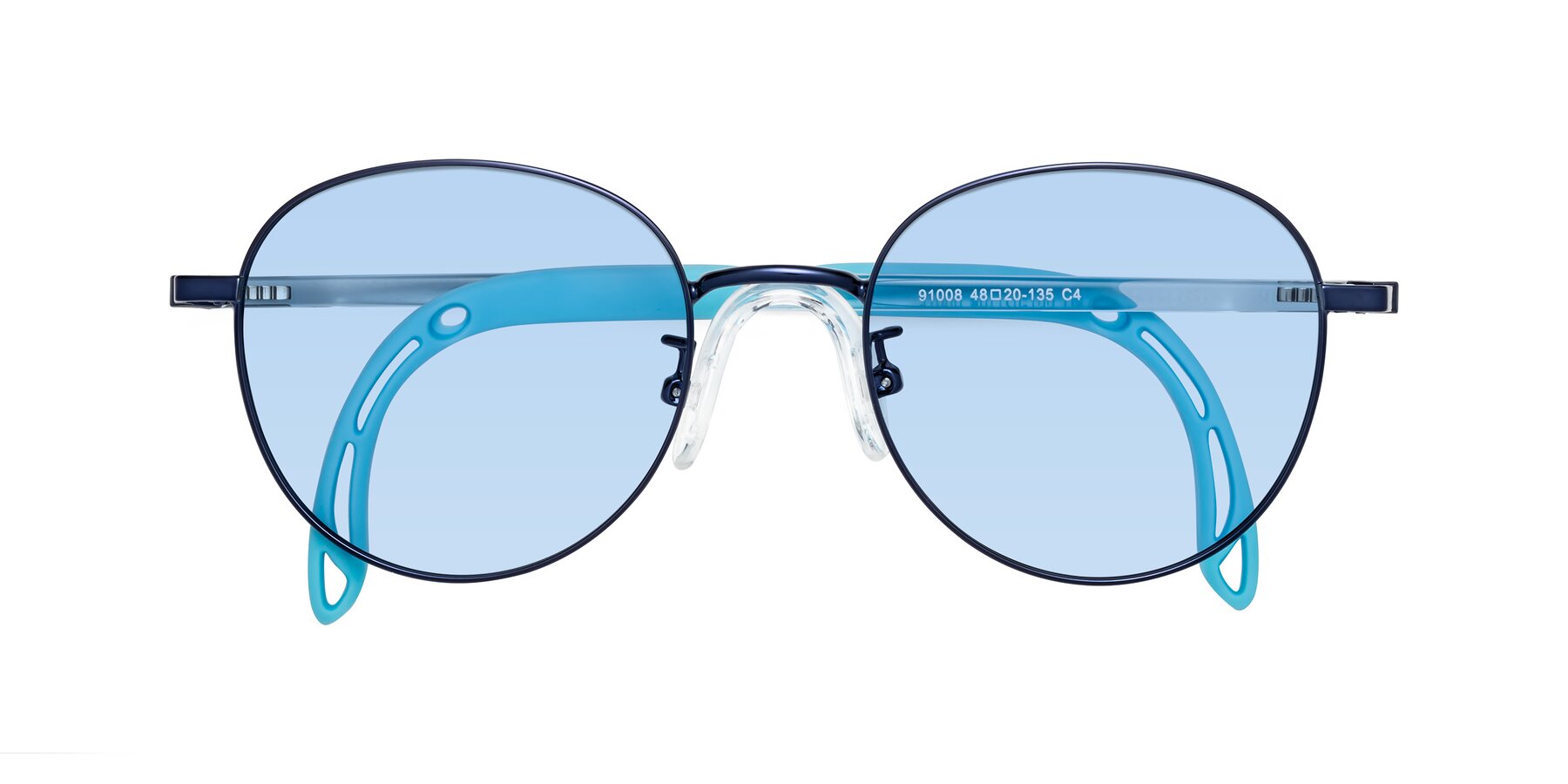 Folded Front of Ann in Sailor Blue with Light Blue Tinted Lenses