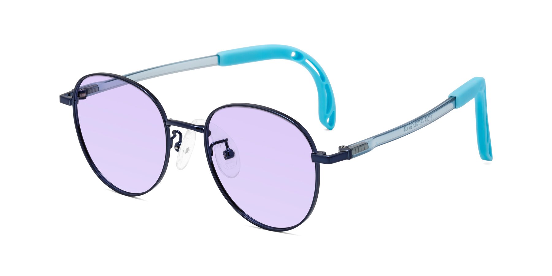 Angle of Ann in Sailor Blue with Light Purple Tinted Lenses