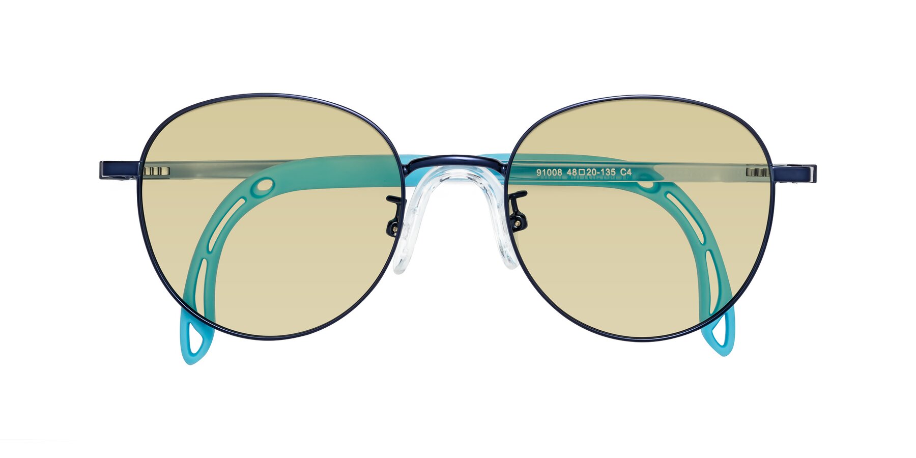 Folded Front of Ann in Sailor Blue with Light Champagne Tinted Lenses