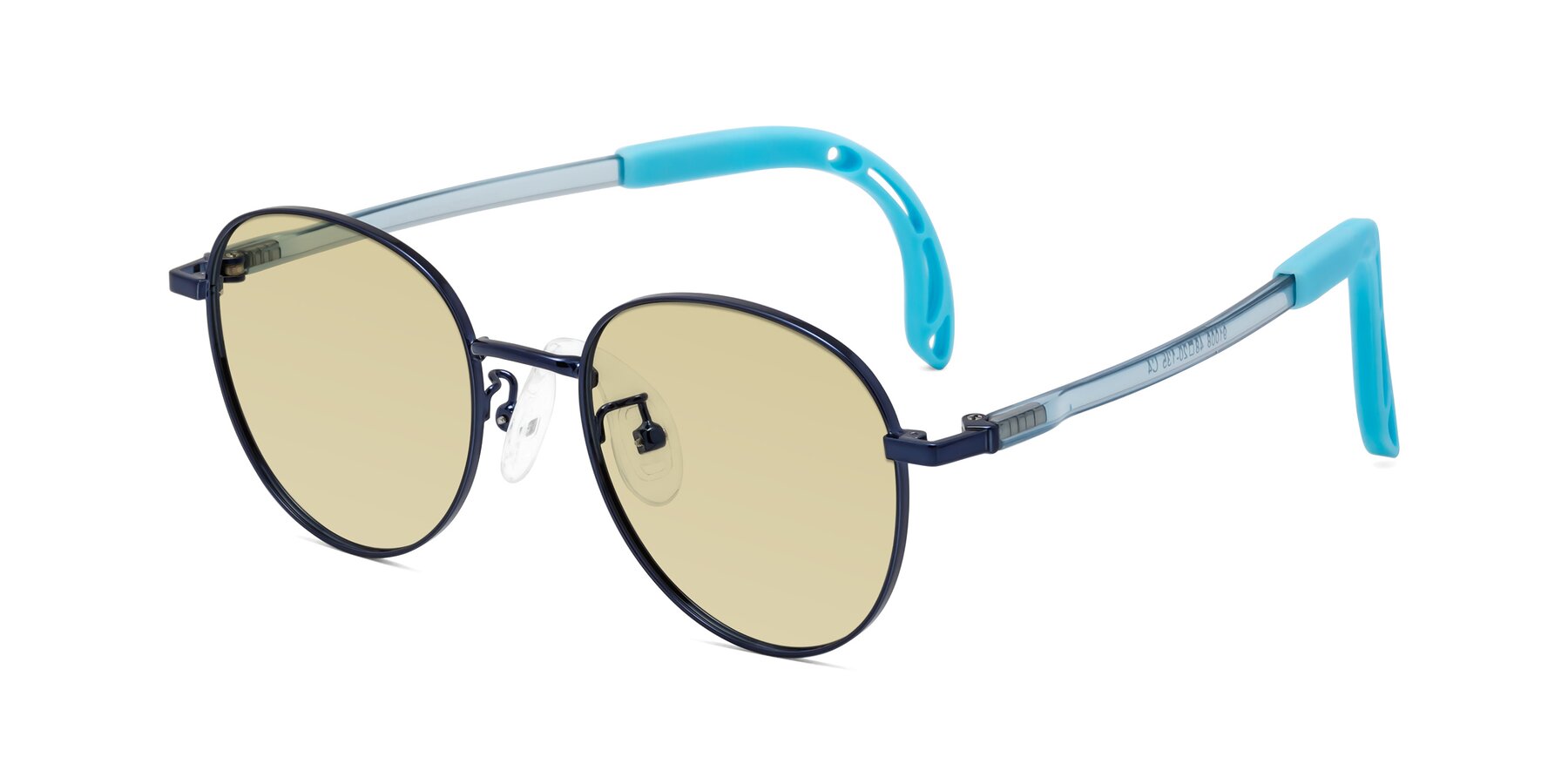 Angle of Ann in Sailor Blue with Light Champagne Tinted Lenses