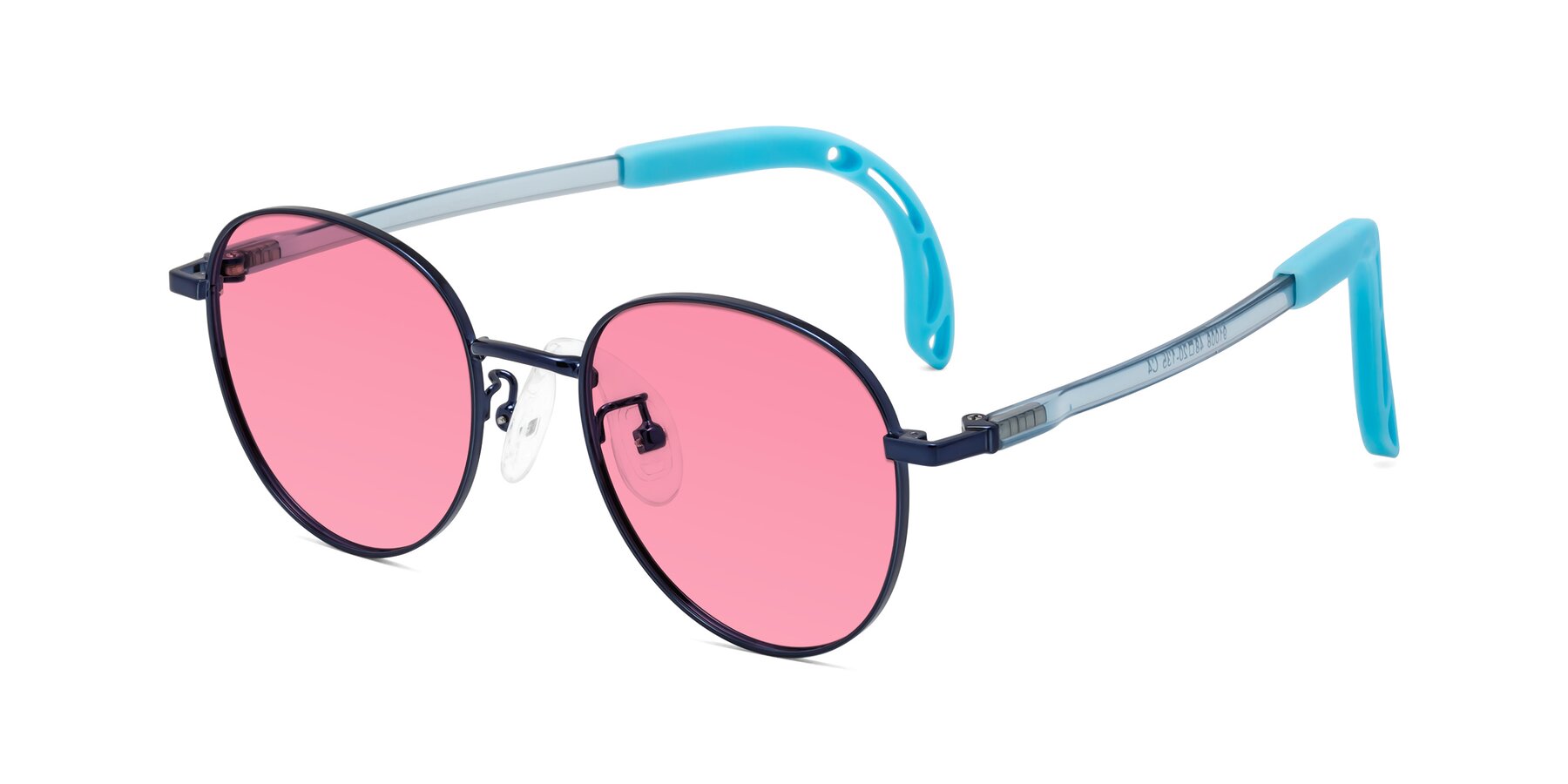 Angle of Ann in Sailor Blue with Pink Tinted Lenses