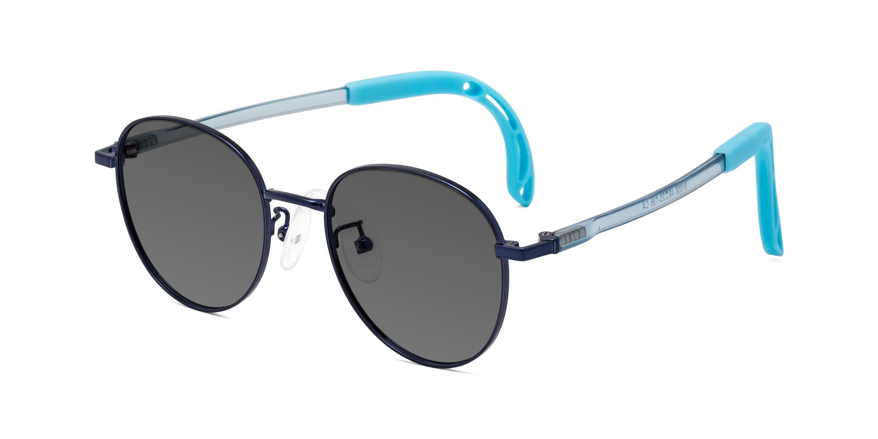 Angle of Ann in Sailor Blue with Medium Gray Tinted Lenses