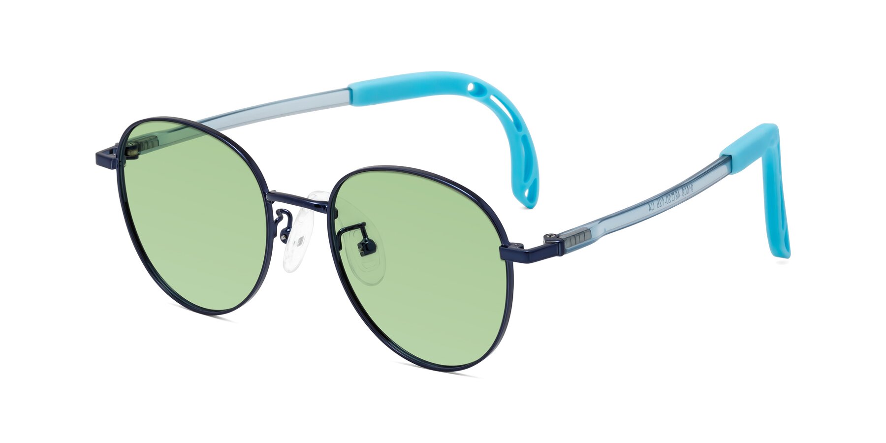 Angle of Ann in Sailor Blue with Medium Green Tinted Lenses