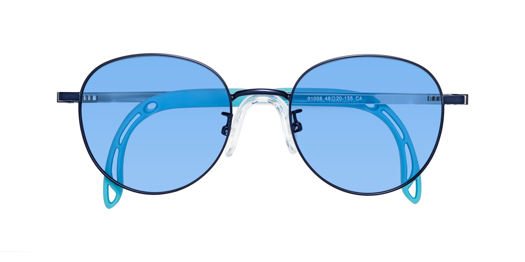 Folded Front of Ann in Sailor Blue with Medium Blue Tinted Lenses