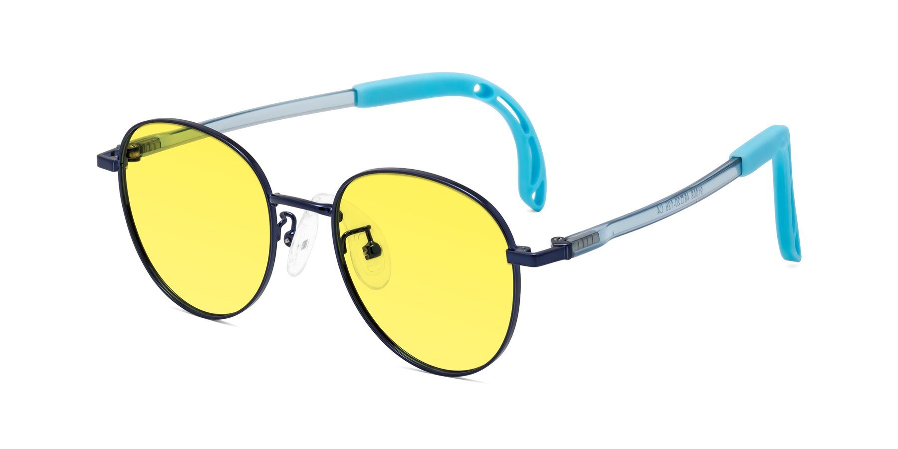 Angle of Ann in Sailor Blue with Medium Yellow Tinted Lenses