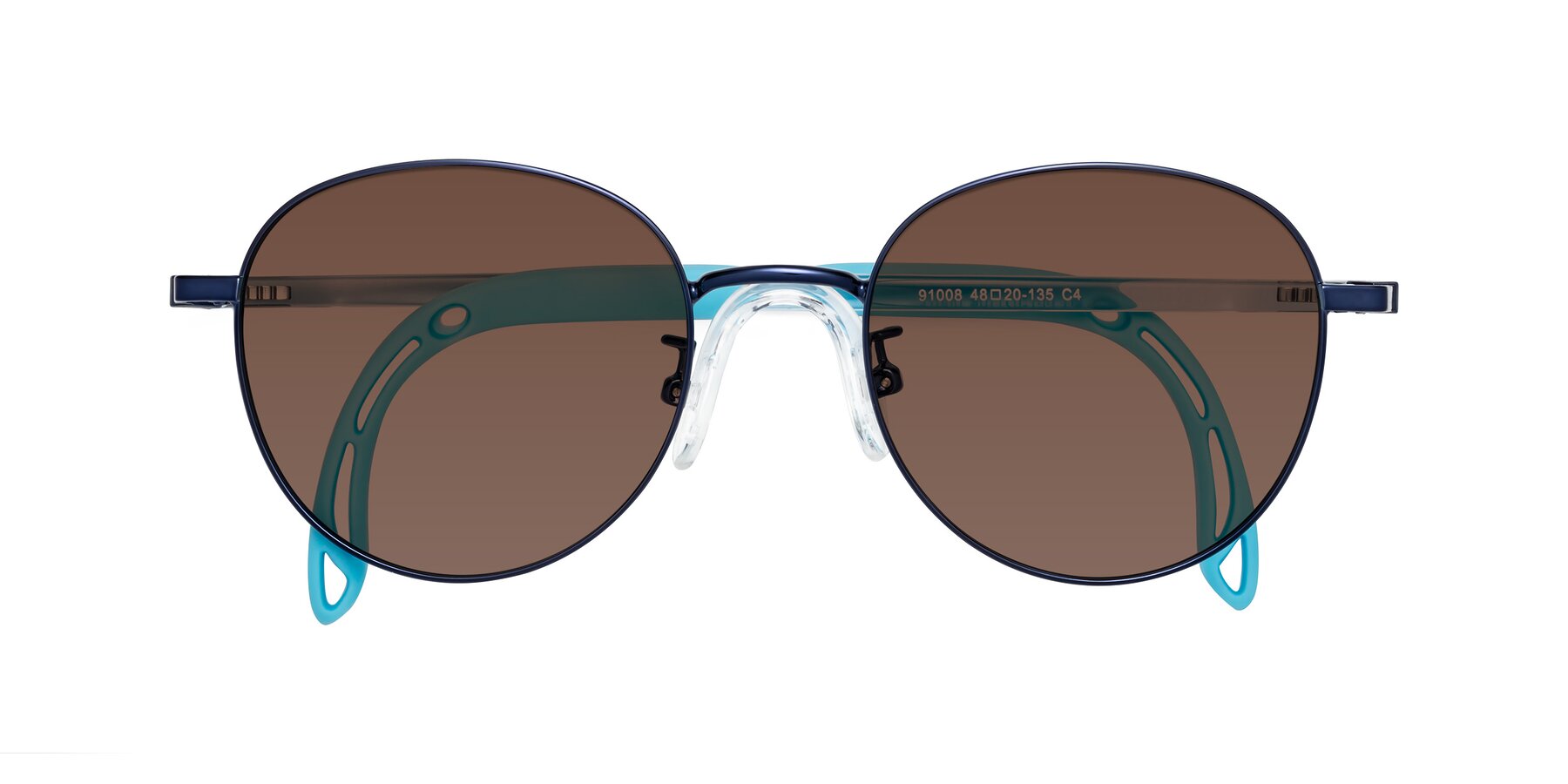 Folded Front of Ann in Sailor Blue with Brown Tinted Lenses