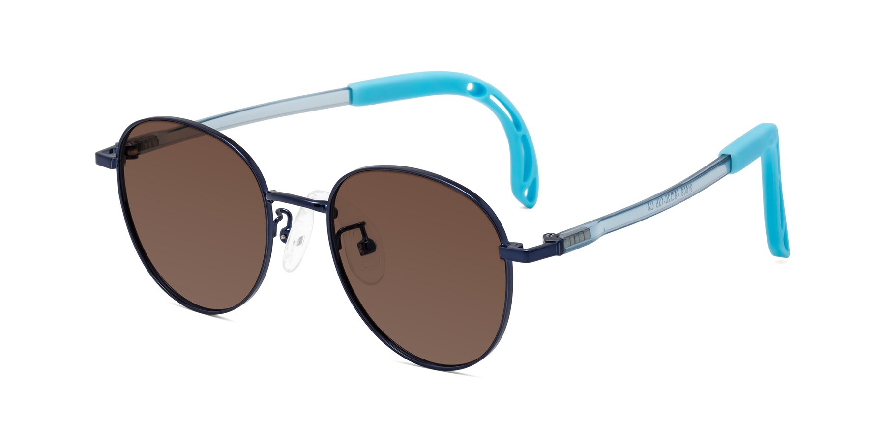 Angle of Ann in Sailor Blue with Brown Tinted Lenses