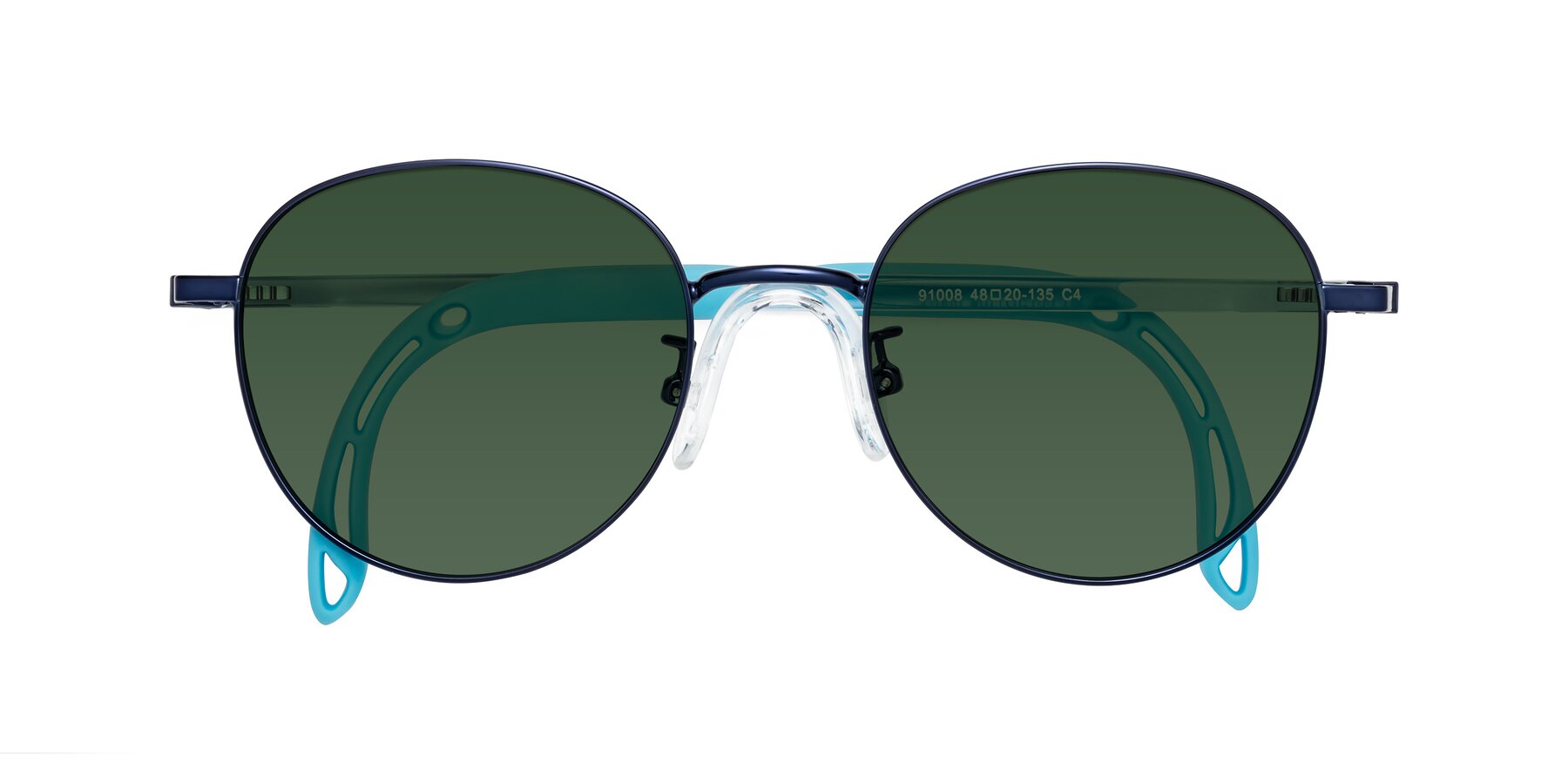 Folded Front of Ann in Sailor Blue with Green Tinted Lenses