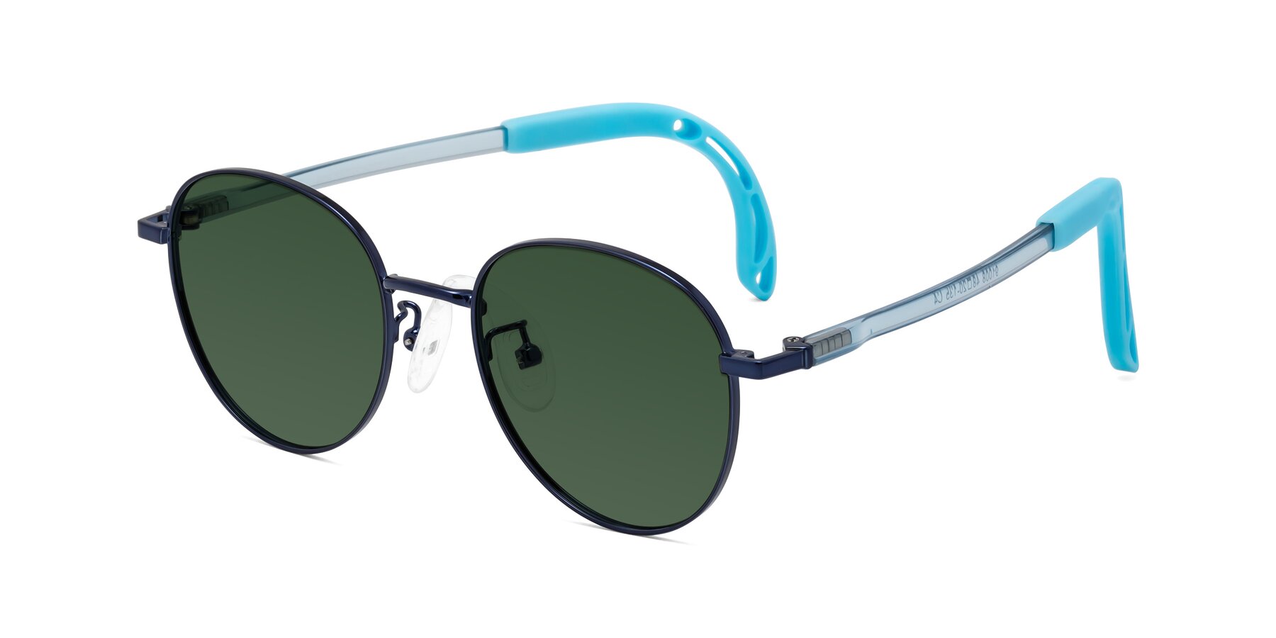 Angle of Ann in Sailor Blue with Green Tinted Lenses