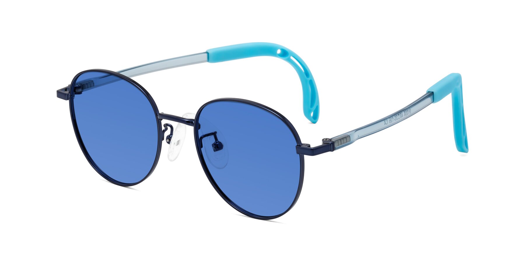 Angle of Ann in Sailor Blue with Blue Tinted Lenses