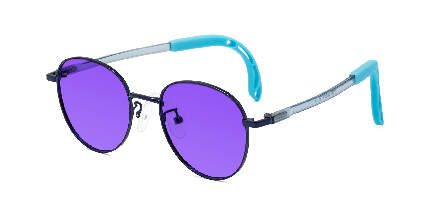 Angle of Ann in Sailor Blue with Purple Tinted Lenses